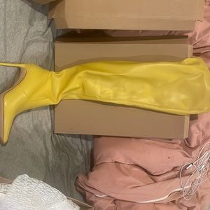 Yellow steve madden heel boots. 8.5. Never worn